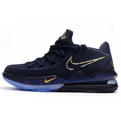 Nike Erkek Lebron 17 Low Obsidian / Metal Altın / Mavi Basketbol Ayakkabısı Türkiye - BBPO33W4